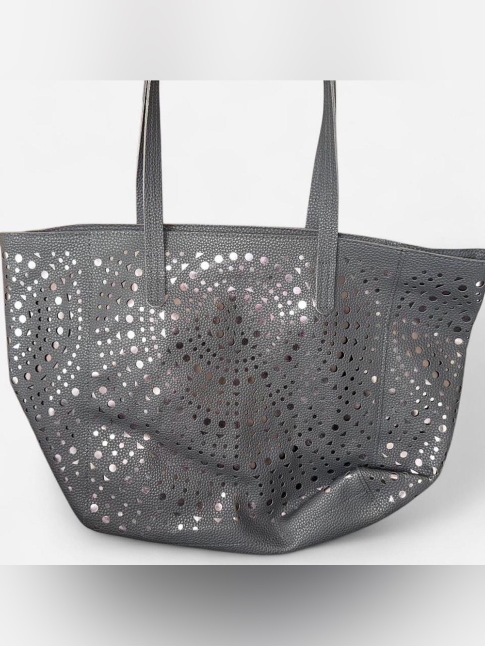 Perforated Tote Bags- Pink and Gray - Picture 2 of 7